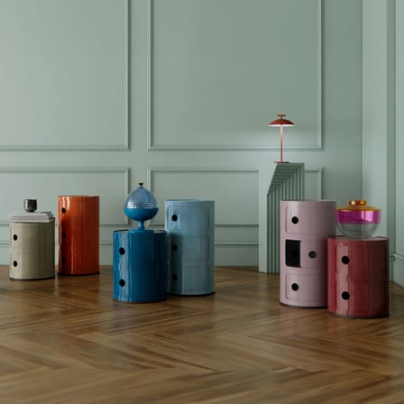 Rangement Componibili plastique rouge (1968) / 3 tiroirs - H 58 cm - Kartell