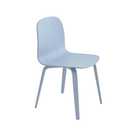 Sedia Visu legno blu / Piede in legno - Muuto