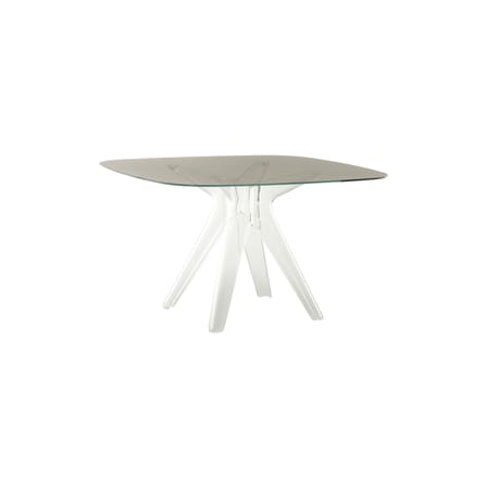 Table carrée Sir Gio verre gris transparent / 120 x 120 cm - Kartell