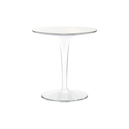 Table d'appoint Tip Top Glass verre plastique blanc - Kartell
