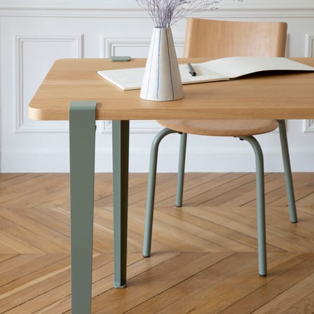 Table rectangulaire Lobo métal gris / 120 x 60 cm - 2 à 4 personnes / Bois éco-certifié - TIPTOE