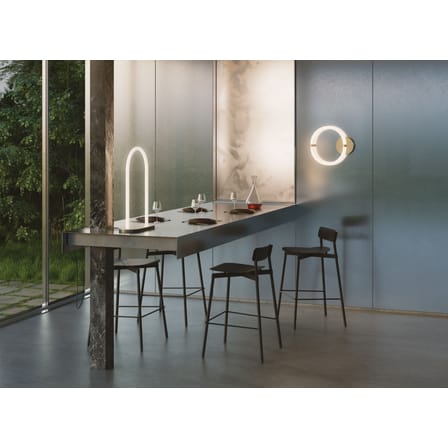 Tabouret haut empilable Fromme métal rose orange / H 75 cm - Aluminium - Petite Friture