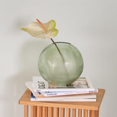 Balloon Vase glass green / Ø 21 x H 20 cm - HÜBSCH