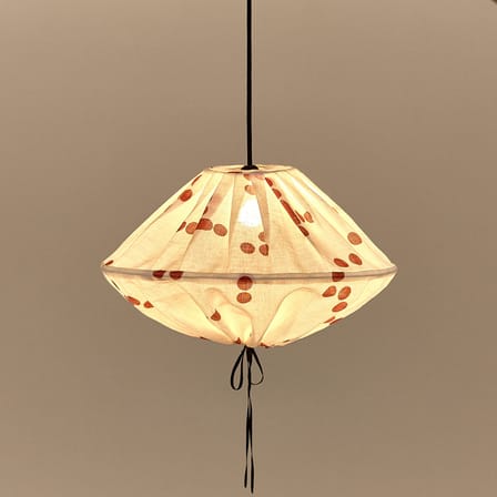 Abat-jour Yumi tissu rouge / Ø 50 x H 30 cm - Lin - NOBODINOZ