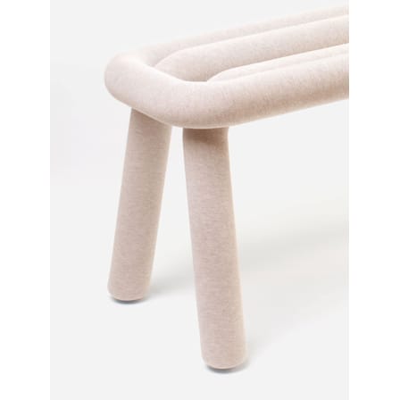 Banc rembourré Bold tissu beige / L 100 cm - Moustache