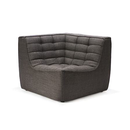 Chauffeuse d'angle N701 tissu gris / Module d'angle carré 90° - Ethnicraft
