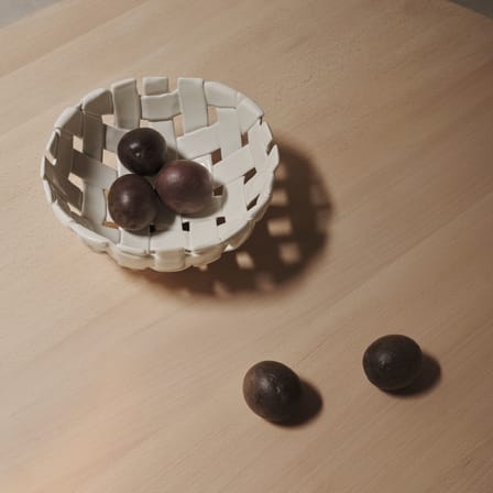 Corbeille Plait céramique blanc / Coupe à fruits - Tressé main / Ø 24 cm - Ferm Living