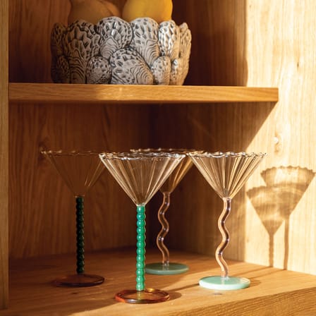 Set de 2 coupes à champagne Bold rose & vert / 15 cl - & klevering