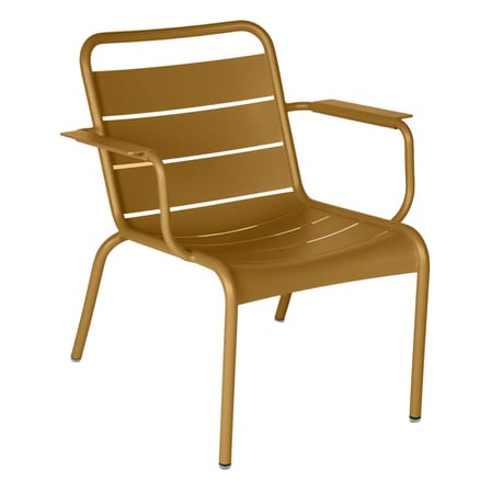 Fauteuil lounge Luxembourg métal jaune / Dossier droit - Fermob