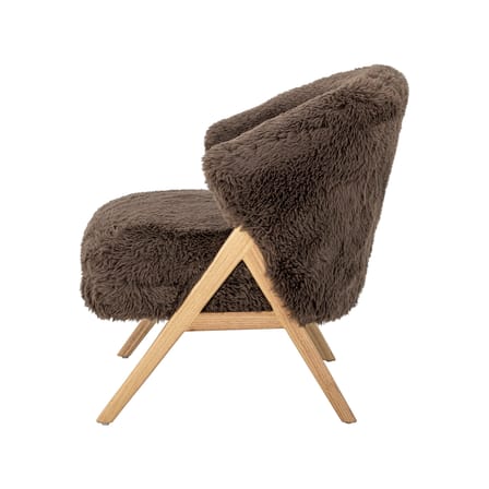 Fauteuil rembourré Camino marron / Fourrure - Bloomingville