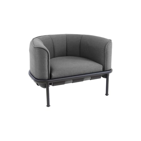 Fauteuil rembourré Dock métal tissu noir / Sebastian Herkner - Emu