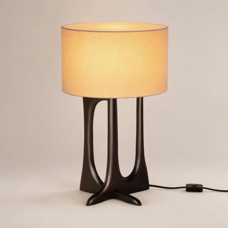 Lampe de table Flow tissu beige / H 53 cm - Ethnicraft
