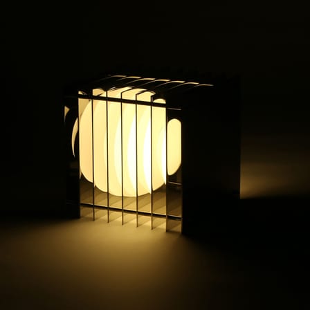 Lampe de table Lop Big Square métal / Acier poli - BANG