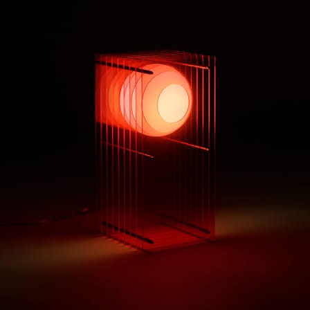 Lampe de table Lop Small Rectangle plastique rose / Lauréat Archiproducts Design Award - BANG