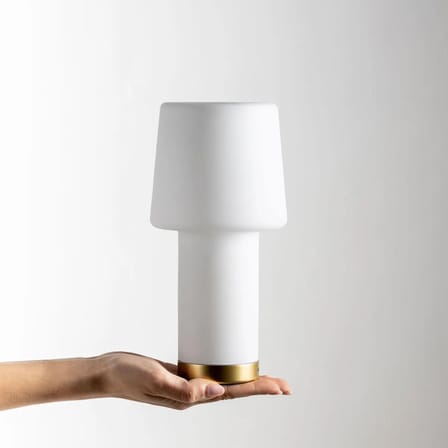 Lampe extérieur sans fil rechargeable Cameo LED verre blanc - Fontana Arte
