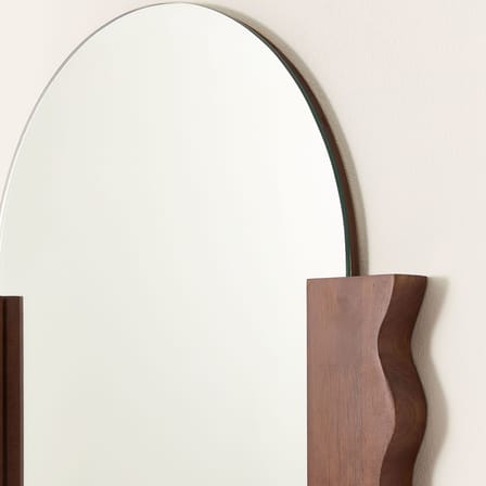 Miroir mural Heju X Nobodinoz bois marron / 53 x 100 cm - NOBODINOZ