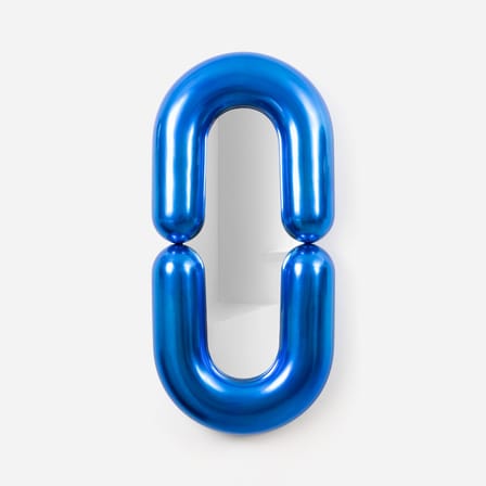 Miroir mural Zodiac Bumper Large céramique bleu /  L 55 x H 110 cm - Jean-Baptiste Fastrez, 2020 - Moustache