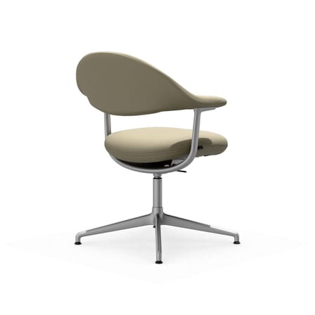 Poltrona girevole Mynt Soft pelle beige / Seduta e schienale imbottiti - Vitra