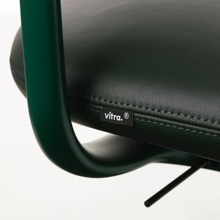 Fauteuil pivotant Mynt Soft cuir vert / Assise & dossier rembourrés - Vitra