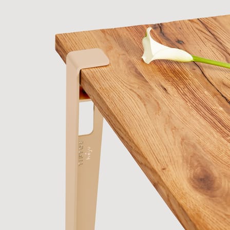 Pied  métal rose avec fixation étau / By Heju - H 75 cm / Pour créer table & bureau - TIPTOE