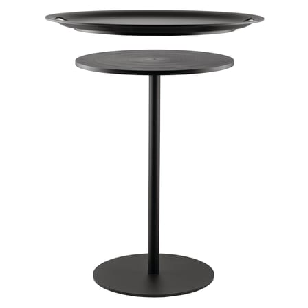 Table d'appoint Op-la plastique noir / By Jasper Morrison - Ø 48 x H 52 cm / Plateau amovible - Alessi