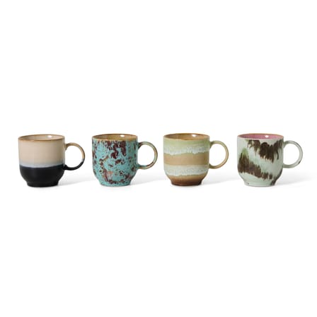 Tasse à café 70s ceramics céramique multicolore / Set de 4 - 25 cl - HK LIVING
