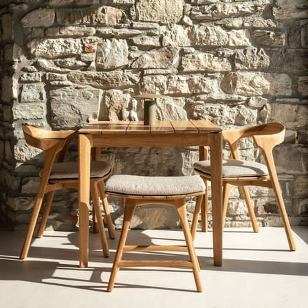 Tavolo quadrato Bok OUTDOOR legno naturale / 80 x 80 cm - 4 persone - Ethnicraft