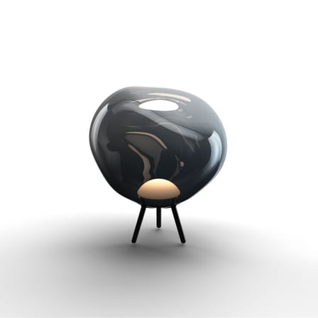 Melt Large LED Wireless rechargeable lamp plastic material grey / Ø 50 cm - for tabletop or hanging use - Tom Dixon