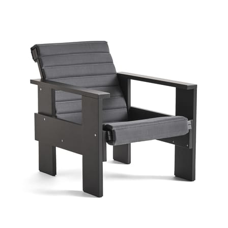 Accessoire  tissu gris noir / Coussin matelassé outdoor - Pour fauteuil lounge Crate - Hay