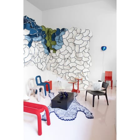 Banc rembourré Bold tissu rouge / L 100 cm - Moustache