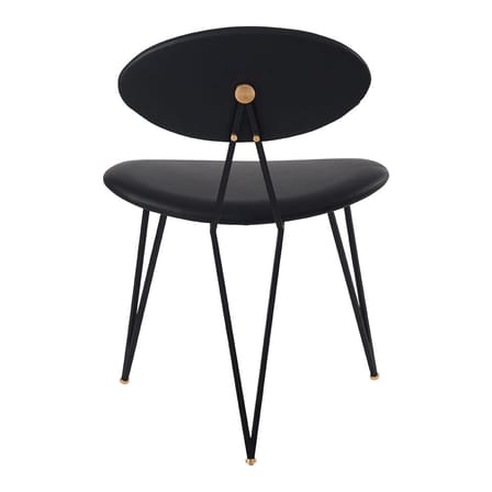 Chaise rembourrée Semper cuir noir - AYTM