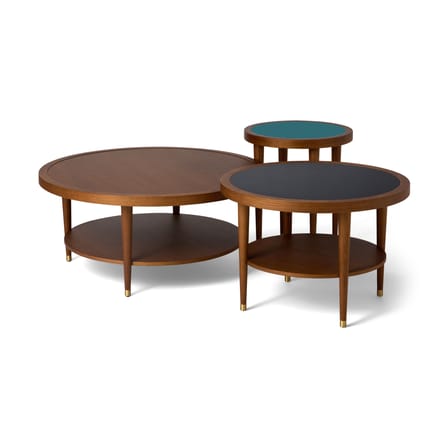 Puzzle Coffee table wood black / Ø 60 x H 40 cm - SARAH LAVOINE