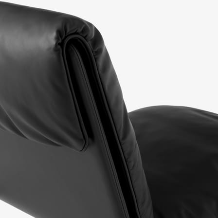 Fauteuil rembourré Muno LN18 cuir noir - &tradition