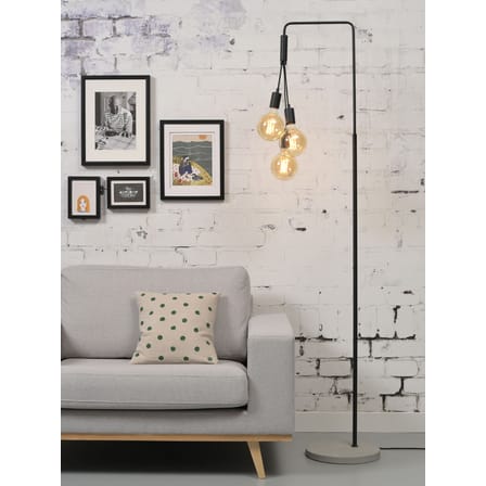 Oslo Floor lamp metal stone black / 3 bulbs - H 190 cm - It's about Romi