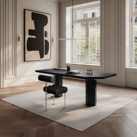 Gepolsterter Stuhl Hiro leder schwarz - 101 COPENHAGEN