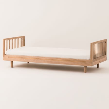 Lit 1 place Pure bois naturel / 92 x 207 cm - 2 montants à barreaux - NOBODINOZ