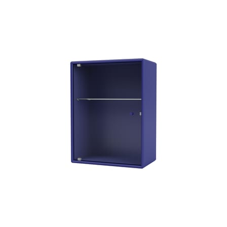 Armoire murale salle de bains Ripple bois bleu / L 35,4 x P 20 x H 46,8 cm - Verre ondulé - MONTANA