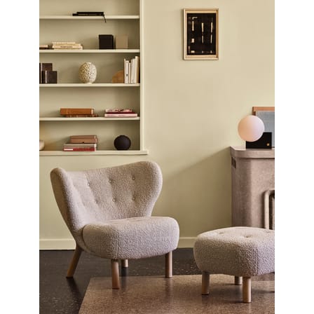 Pouf ATD1 tissu bois beige / Laine bouclée - &tradition