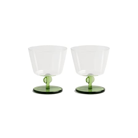 Petal Stemmed glass glass green / Set of 2 - & klevering