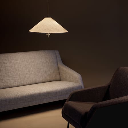 Suspension 1967 tissu beige / Ø 56 cm - Sans contrepoids / Réédition 50' - Gubi