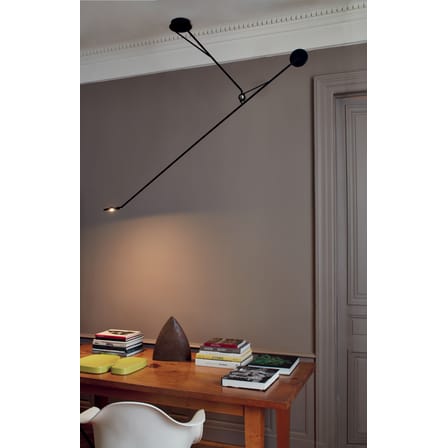 Suspension Aaro LED métal noir / L 162 cm - Bras mobile - DCW éditions