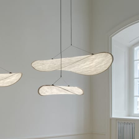 Suspension Tense LED XS tissu blanc / Ø 55 cm - TyvekLED - NEW WORKS