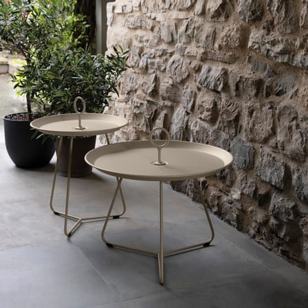 Tavolino d'appoggio Eyelet Small metallo beige / Ø 45 x H 46,5 cm - Houe