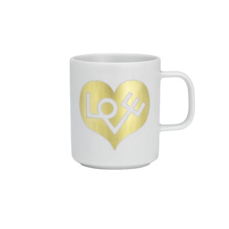 Tazza Love Heart ceramica oro / Motivo di Alexander Girard (1971) - Vitra