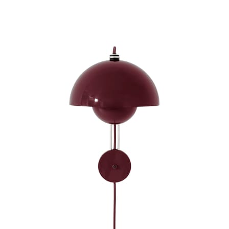 Applique avec prise Flowerpot VP8 métal prune / Verner Panton, 1968 - &tradition
