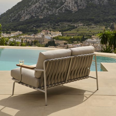Canapé de jardin 2 places Settle tissu blanc / 152,5 cm - Muuto