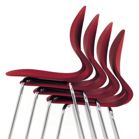 Chaise empilable Pikaia plastique noir - Kristalia