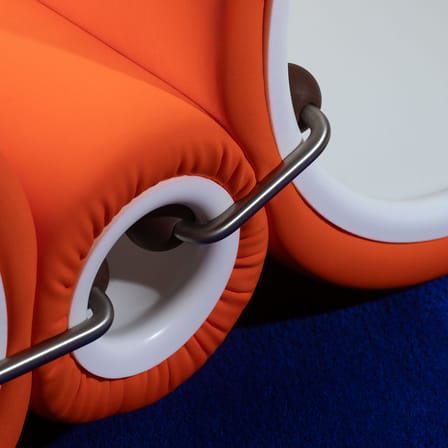 Fauteuil rembourré Tube tissu orange / Joe Colombo, 1969 - Modulable - Cappellini
