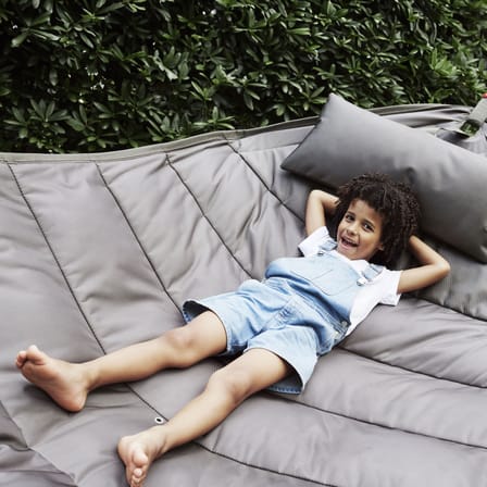Headdemock Hammock with stand textile brown grey / Polyester - Fatboy