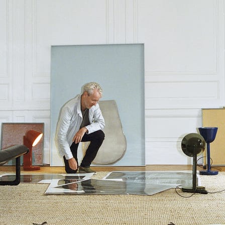 Lampe de table Céramique Up céramique bleu / Ronan Bouroullec - Fabriqué à la main - Flos